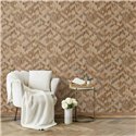 Papel pintado geométrico de cubos 3D marrón y beige ·  35790
