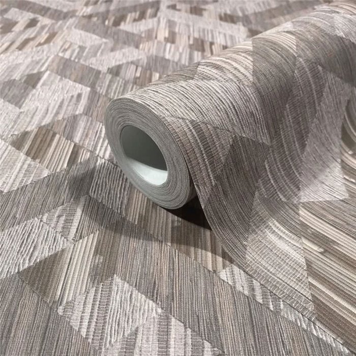 Geometric 3D cube wallpaper in beige and taupe ·  35791
