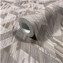 Papel pintado geométrico de cubos 3D beige y taupe ·  35791