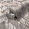 Tapete mit geometrischen 3D-Würfeln in Beige und Taupe