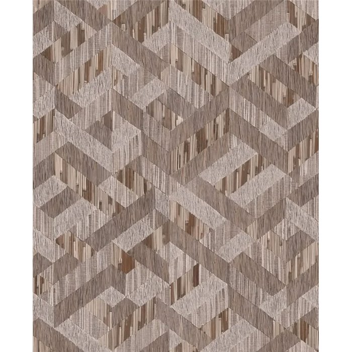 Papier peint géométrique à cubes 3D beige et taupe ·  35791
