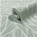 Botanical leaf wallpaper Japandi soft green ·  35793