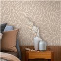 Boho botanical leaf wallpaper beige and cream ·  35796