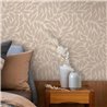 Papier peint feuilles botaniques bohème beige et crème ·  35796