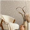 Papel pintado hojas botánicas boho beige y blanco crema ·  35796