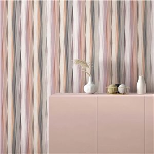 Wavy stripe wallpaper pink, beige and grey 2