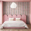 Papel pintado rayas onduladas rosa, beige y gris ·  89007