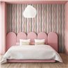 Papel pintado rayas onduladas rosa, beige y gris · 89007