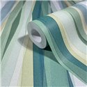 Papel pintado rayas onduladas verdes y turquesas ·  89008