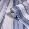 Papel pintado rayas onduladas verticales azul y gris ·  89009