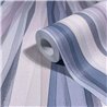 Wavy vertical stripe wallpaper blue and grey