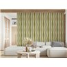 Papel pintado rayas onduladas verde y beige · 89010