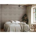 Papel pintado rombos geométricos beige y gris efecto madera ·  89018
