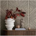 Geometric diamond wallpaper beige and grey wood effect ·  89018