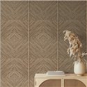 Papel pintado rombos geométricos efecto madera marrón y beige ·  89019