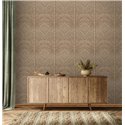 Papel pintado rombos geométricos efecto madera marrón y beige ·  89019