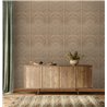 Wood-effect geometric diamond wallpaper in brown and beige · 89019