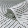 Papel pintado geométrico de líneas en paneles gris claro