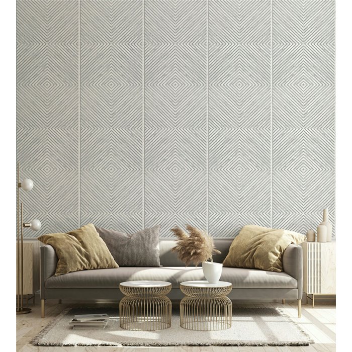 Geometric panel wallpaper light grey ·  89021