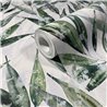 Papel pintado hojas tropicales verdes fondo blanco