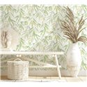 Papel pintado hojas de eucalipto en acuarela verde ·  89041