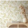Papel pintado hojas botánicas Japandi verde y beige ·  89042