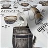 Papel pintado tazas de café vintage blanco y marrón · 89043