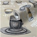 Papel pintado tazas de café vintage beige y marrón ·  89044
