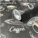 Papel pintado café barista pizarra negro y marrón ·  89045