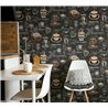 Papel pintado café barista pizarra negro y marrón · 89045