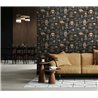Papier peint café barista ardoise noir et brun · 89045