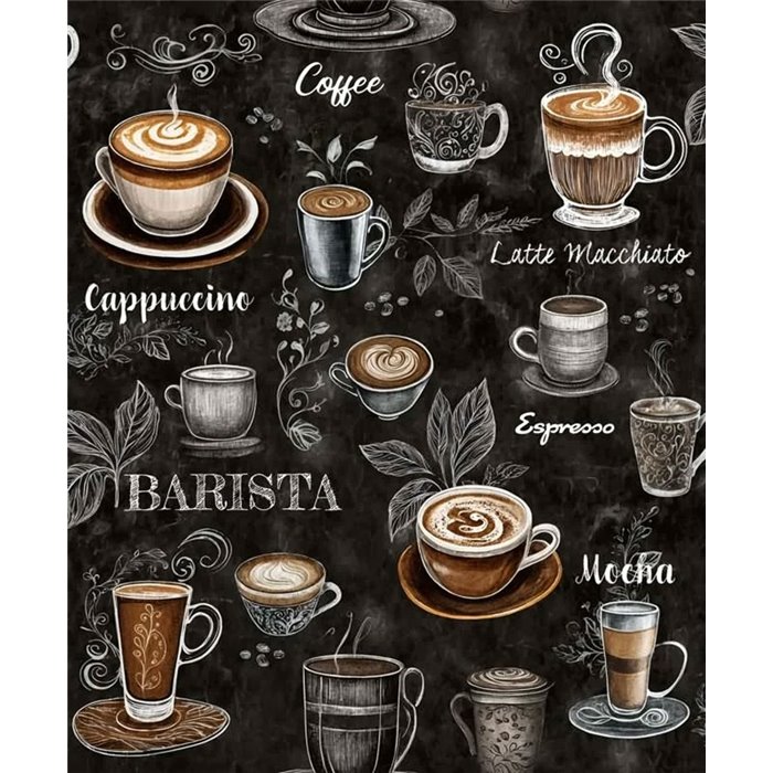 Papel pintado café barista pizarra negro y marrón ·  89045