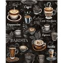 Papel pintado café barista pizarra negro y marrón ·  89045