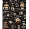 Papel pintado café barista pizarra negro y marrón · 89045