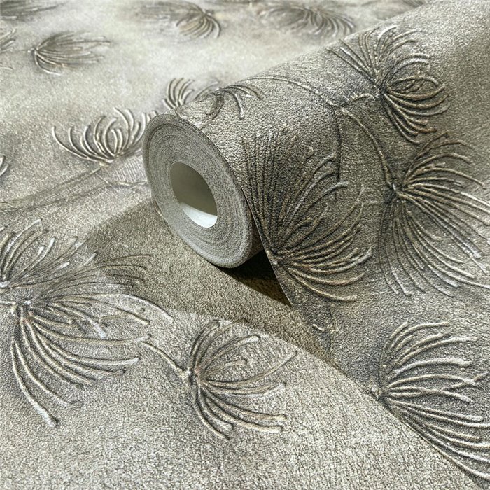 Papel pintado ramas de pino beige y bronce ·  36496