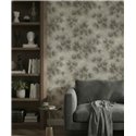 Papel pintado ramas de pino beige y bronce ·  36496