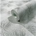 Papel pintado flores modernas gris con relieve ·  36497