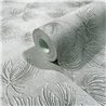 Modern floral grey embossed wallpaper