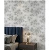 Papel pintado flores modernas gris con relieve · 36497