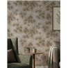 Stylised leaf wallpaper in beige and gold ·  36498