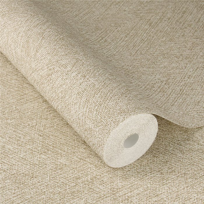 Papier peint chevron beige à effet textile · Rasch Atelier Tissé 613148