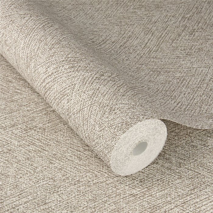 Papier peint chevron marrón topo effet textile · Rasch Atelier Tissé 613155