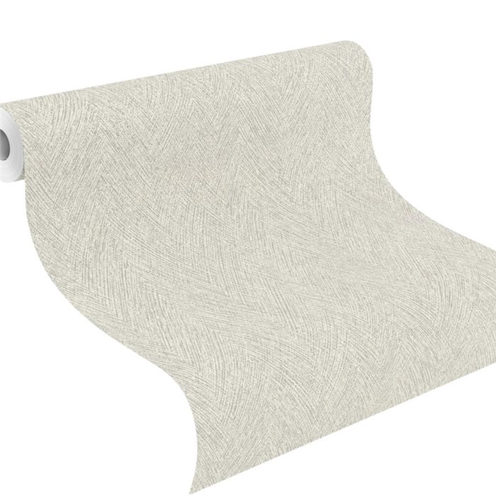 Papier peint chevron zigzag gris clair texture tissée · Rasch Atelier Tissé 613162