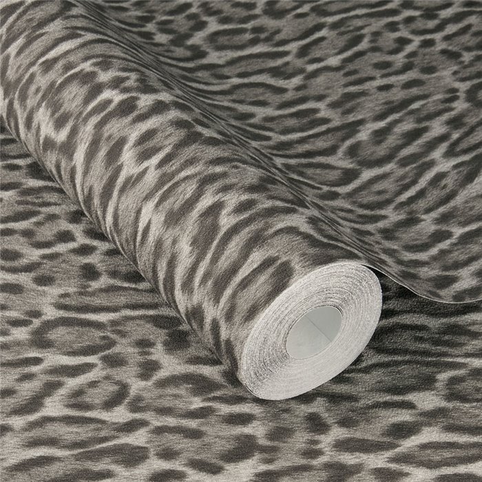 Papel pintado piel leopardo gris manchas grandes · Rasch Atelier Tissé 613261
