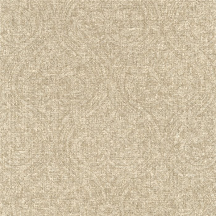 Beiger Damast‑Tapete mit dezenter Textilstruktur · Rasch Atelier Tissé 613322