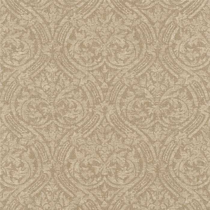 Wallpaper damask medallions brown textile texture · Rasch Atelier Tissé 613339