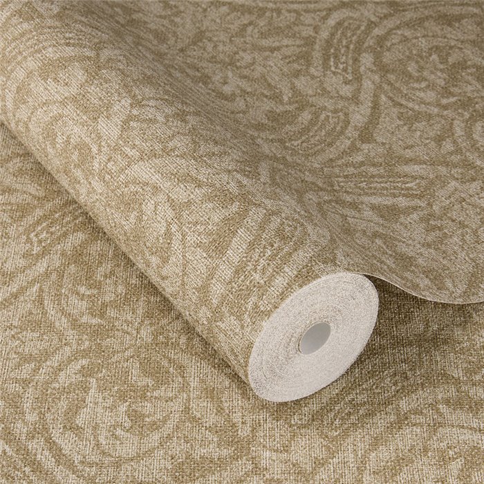 Tapete Damast-Medaillons braun Textilstruktur · Rasch Atelier Tissé 613339