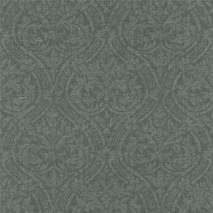 Wallpaper damask medallions green woven texture · Rasch Atelier Tissé 613346
