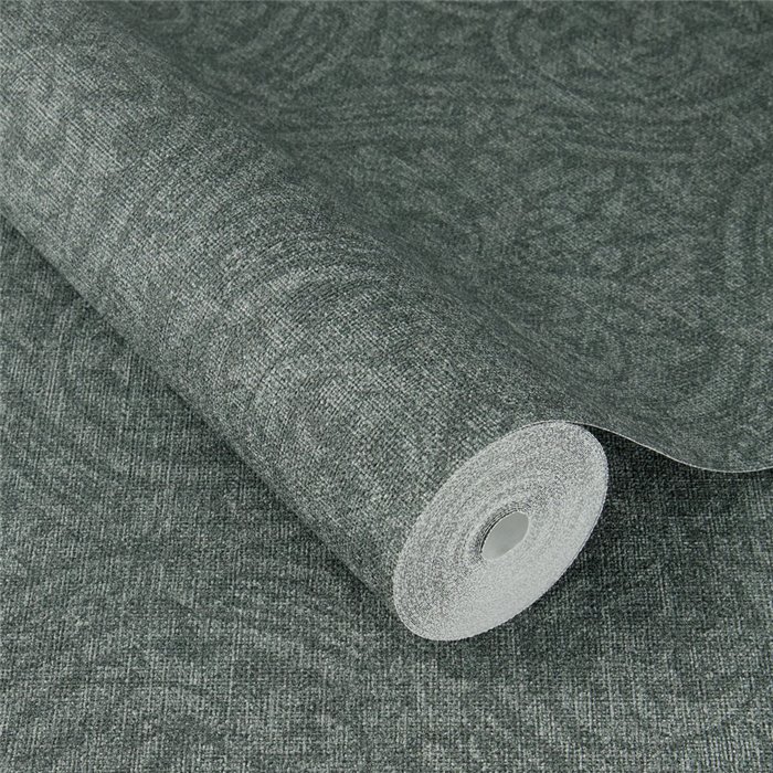 Tapete Damast-Medaillons in Grün gewebte Textur · Rasch Atelier Tissé 613346