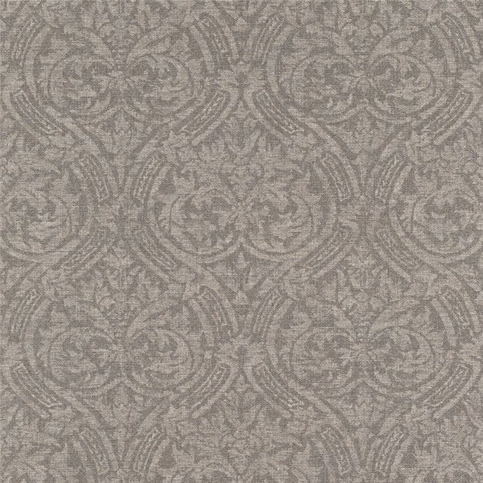 Papel pintado damasco de medallones marrón textil gofrado · Rasch Atelier Tissé 613353